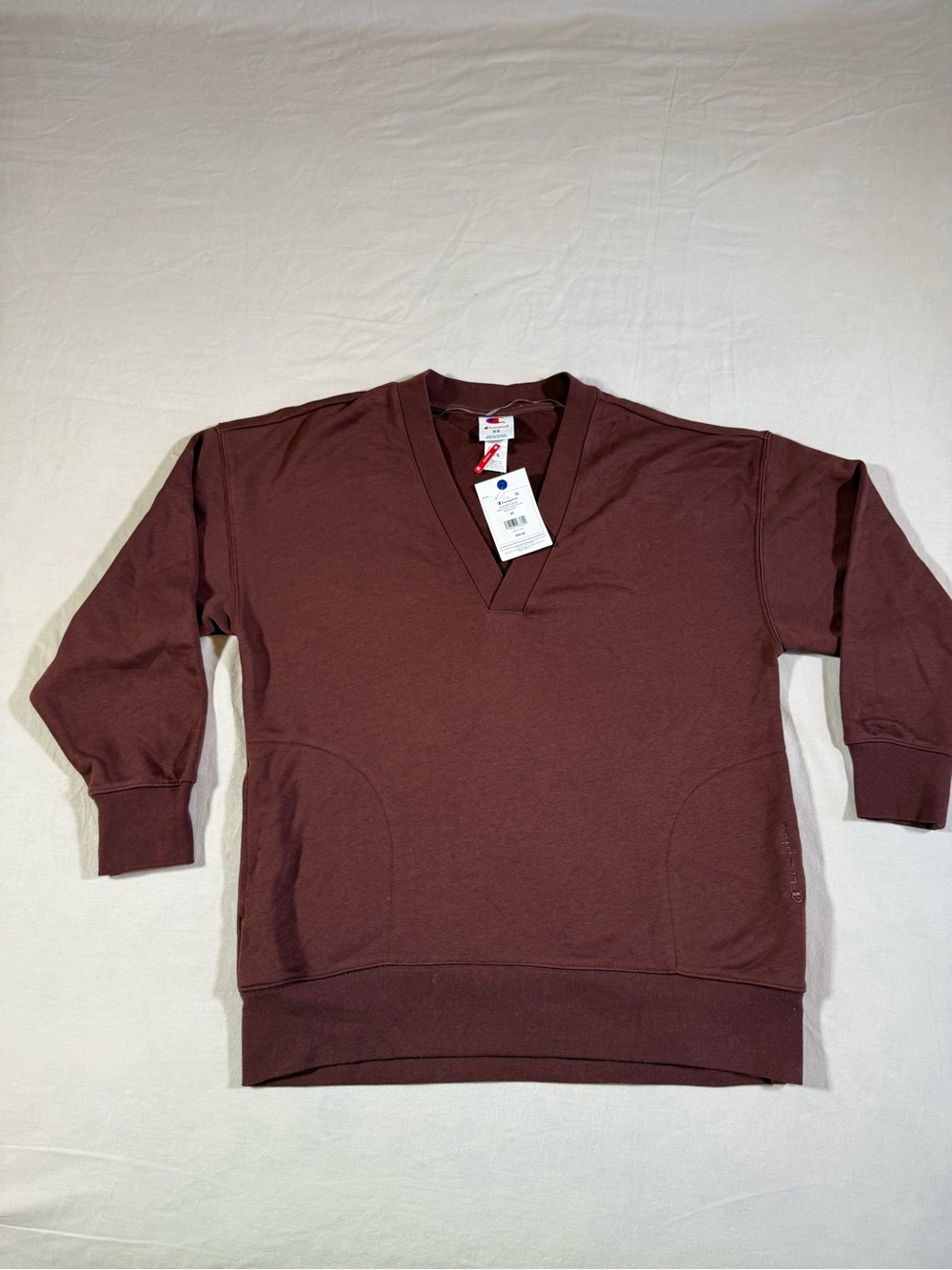 Women's Deep V-Neck Sweater Pullover - Burgundy